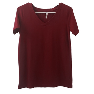 Zenana Burgundy Tee, Womens medium